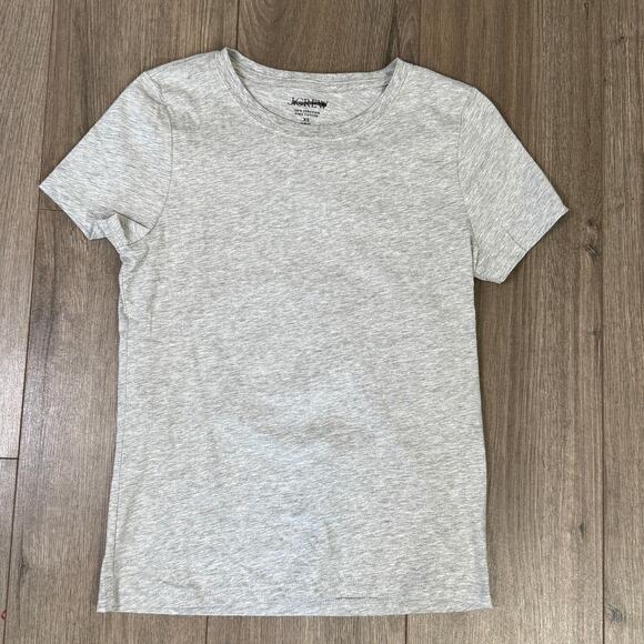 J.Crew Pima Cotton Slim-fit T-Shirt WMNS XS Gray Crew Neck Short Sleeve Stretchy - Picture 3 of 7